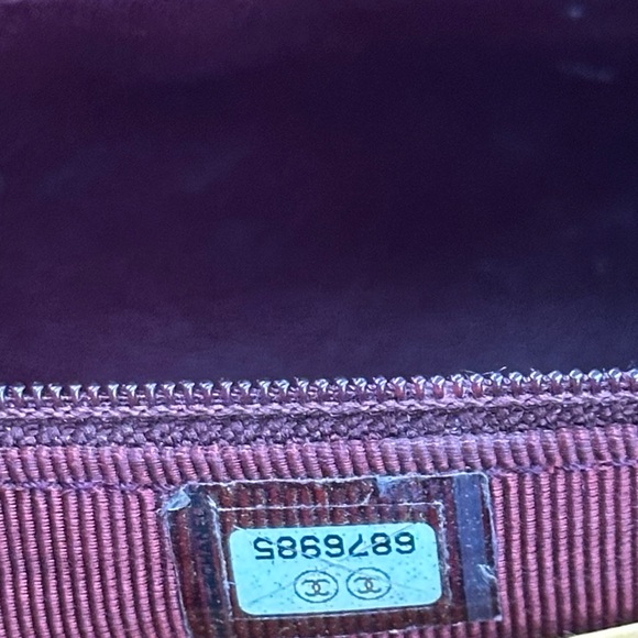 Chanel Rare Black Burgundy Fur Diamond Quilted Classic Flap Bag - Picture 9 of 9